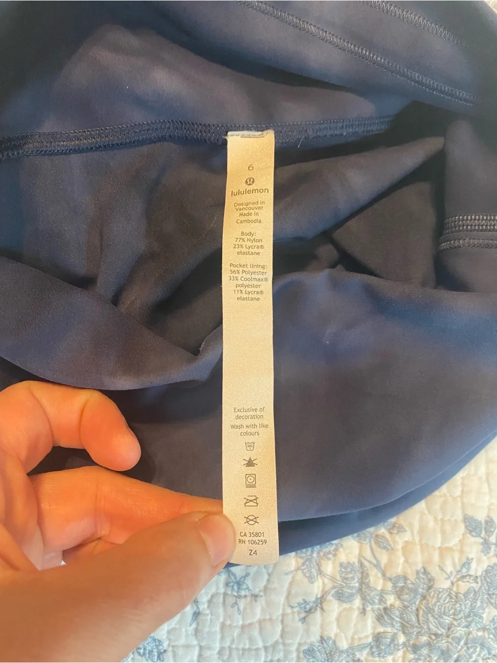 Lululemon Wunder Train High-Rise Tight 25” Blue Diamond Dye Size 6